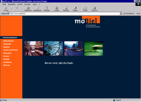 Startseite der moBiel