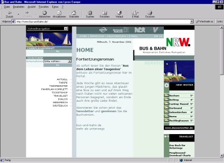 Startseite des Gemeinschaftsauftritts Bus & Bahn